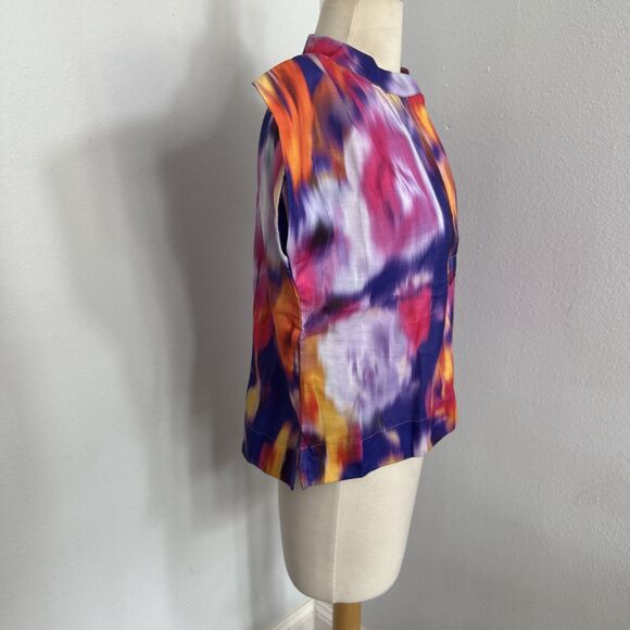 HT 360 Crop Top Women‎ Small Boxy Purple Blouse - Picture 3 of 10